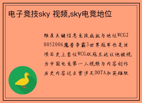 电子竞技sky 视频,sky电竞地位